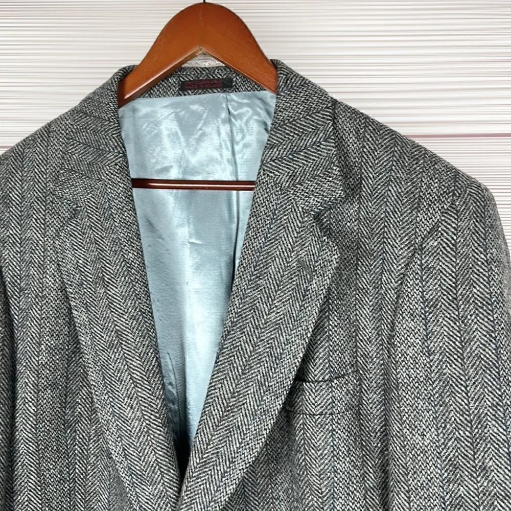 Boston Traders Men's Gray Wool Tweed Single Breasted Lined Sports Coat Blazer